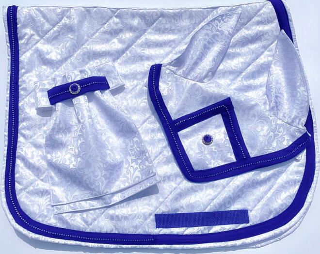 White and Blue Dressage Set w/ Euro Tie
