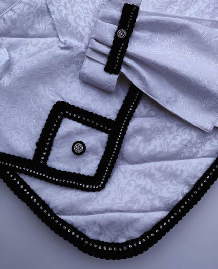 Black and White Dressage set with Euro Stock Tie